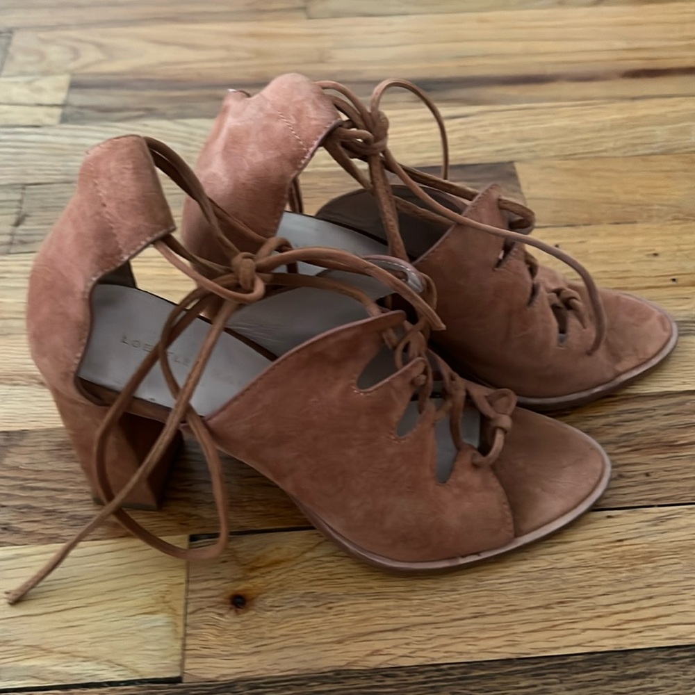 Loeffler Randall Suede Wrap Block Heel Sandal Sz 6